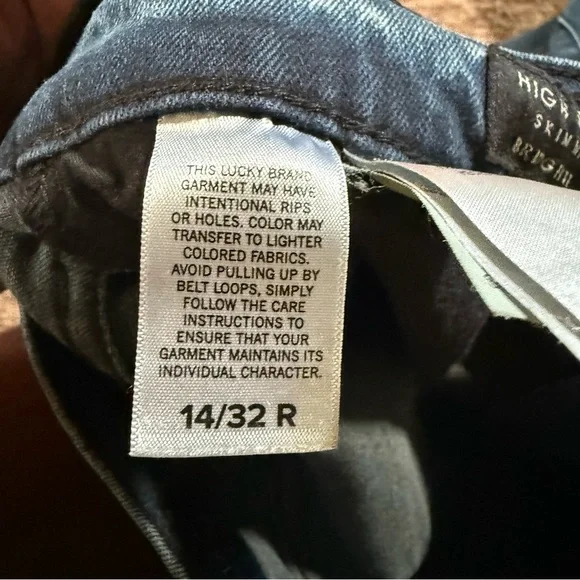 Lucky Brand High Rise Bridgette Skinny Jeans Dark Wash Size 14/32 - Picture 9 of 10